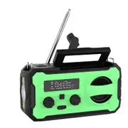 Hand Crank Emergency Radio, Solar Prower Weather Radio with AM/FM/NOAA, SOS Alarm with LED Flashlight, Portable Survival Gear for Outdoor, Green