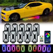 For Chevy Camaro SS V6 V8 10xDream Color LED Underbody Rock Lights Bluetooth APP