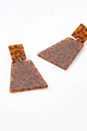 Tortoise Shell Dangle Earrings--GRE-TORTE