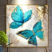 Blue Butterfly Abstract Flowers Canvas and Prints Wall Art Pictures Room Decor