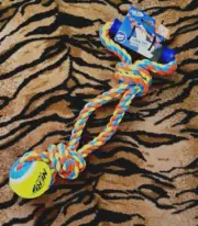 Nerf Dog Tug Rope w Ball and Handle New!