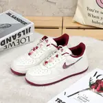 球鞋補習班 W NIKE AIR FORCE 1 閃爍亮片 珠珠小花 櫻桃紅 情人節 女 休閒鞋 FZ5068-161