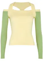 Gimaguas Latte Cut-out Knitted Jumper - Yellow - S (UK8-10 / S) S (UK8-10 / S)