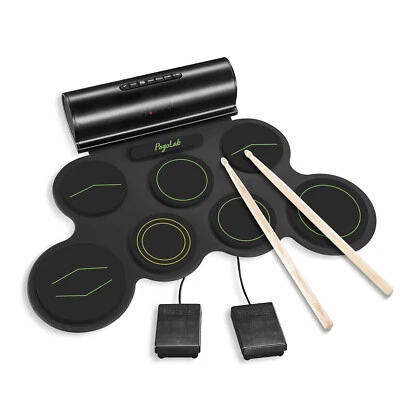 POGOLAB Roll Up 7 Pads Electronic Drum Built-in Dual Speakers for Practice Gift