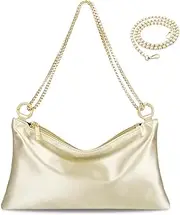 [MGBPEI] Women Satin Evening Handbag Wedding Prom Clutch Purse Formal Cocktail Party Clutches Shoulder Bag with 2 Bag Chains