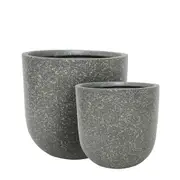 2pc Belle Dessa SML Terrazzo Flower Pot/Planter Home Display Decor Light GRY
