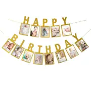 Happy Birthday Party Decorations Photo Banner Gift Backdrop Props Supplies