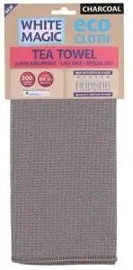 White Magic Tea Towel Single Charcoal