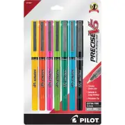 Pilot Precise V5 Rolling Ball Pens 7 Pack Assorted Colors Smooth Writing Tools