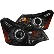 Anzo Projector Black Headlights Clear CCFL Halogen for 08-11 Ford Focus 121272 (for: Ford)