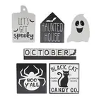Halloween Tiered Tray Sign Spooky Tier Shelf Decoration for for Home Table Decor