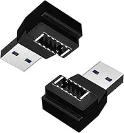 tunghey 2Pack USB 3.1 Type E to USB Type A Extension Adapter,(5Gbps) Internal Connector,Right Angle USB A Male to Type E Female Adapter Compatibile USB3.0