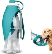 Portable Dog Water Bottle for Walking 20 OZ Portable Pet Water Bottles for Puppy Small Medium Large Dogs Water Dispenser Dog Water Bowl (Blue)