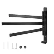 Rotating Towel Rack 3 Poles Space Aluminum Folding Bath Towel Hanger for Bathrooms Balconies Kitchen