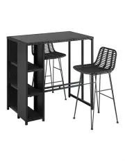 [Gardeon] Patio Furniture Wicker Bar Set in Black