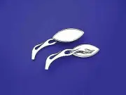 Druid Mirror Set Oval Flame Style with Billet Stem for Harley Davidson by V-Twin