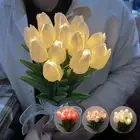 Bouquet Desk Light Led Tulips Flowers Night Light Table Lamp Artificial Tulips