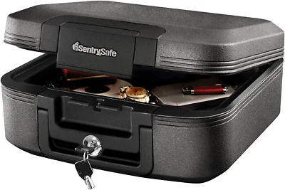 Sentrysafe Fireproof and Waterproof Safe Box with Key Lock Fire and Water Che...