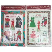 Tom Tierney Thoroughly Modern Santa Mrs. Claus Uncut Paper Dolls Vintage 80s USA