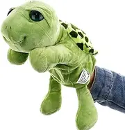 Hand Puppets for Toddler, Cartoon Soft Plush Turtle Puppet for Hand, Stage Performance Props, Portable Decorative Storytelling Game Props for Role Play Photo