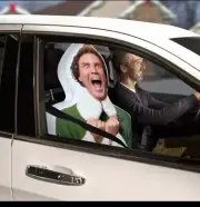 Inflatable Buddy the Elf Christmas Car Buddy New 2.8 ft Pre-Lit LED Airblown
