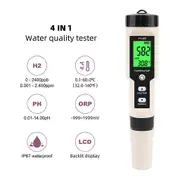 YY-400 4 in 1 PH/ORP/H2&TEM Meter Digital Dydrogen Ion Concentration Tester for Aquarium, Swimming Pool Drinking Water A