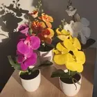 3D Artificial Potted Plant Soft Rubber Phalaenopsis Bonsai Home Supply