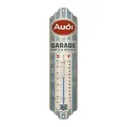 Nostalgic Art Metal Thermometer Audi Garage Celsius/Fahrenheit Home Decor Grey