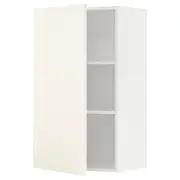 METOD wall cabinet with shelves, white/Vallstena white, 60x37x100 cm
