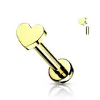 Piercing Labret Ear Titanium Golden Heart