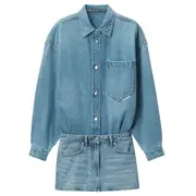 [Alexander Wang] Long Sleeve Prestyle Mini Shirt