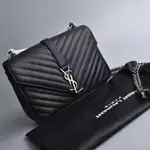 聖羅蘭 SAINT LAURENT COLLEGE MONOGRAM 學院包 中款 黑色 單肩包 斜背包 YSL