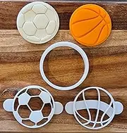 Basketball and Soccer Ball Cookie Cutter and Fondant Embosser Set