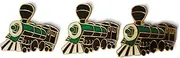 3-Piece Steam Engine Train Lapel Pin Hat Pin & Tie Tack Set with Clutch Back by Novel Merk
