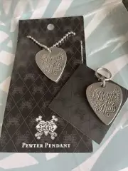 Rockin Doggie Born To Run Guitar Pick Pewter Dog Tag Pet ID & Matching Necklace