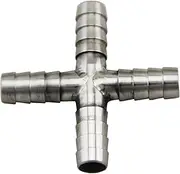 UP100 Home Brew Connector Stainless Steel Fitting for Draft Beer Lines 3/8inch Kegerator Hose Splitter (Cross Type)
