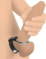 Strict Leather Cock & Ball Ring Studded Leather & Steel Cock Ring for Men or Couples, Harder Longer Erection Enhancer, Adjustable Cock Ring, Stay Hard Male Enhancement - Black