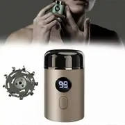 Newest Mini Portable Electric Shaver,Multi-Functional Waterproof Electric Shaver gold with 1 spare head