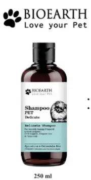 BIOEARTH - Organic Vegan Delicate Pet Shampoo - For Puppies, Dandruff, Molting