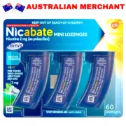 60 Nicabate Mini Lozenge Quit Smoking Aid Nicotine Regular Strength 2mg