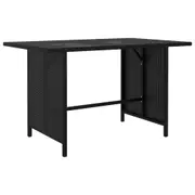 Garden Dining Table Black 110x70x65 cm Poly Rattan vidaXL