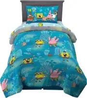 Adventurous SpongeBob 4-Piece Bedding Set - Reversible Twin Comforter Fun