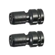 2Pcs/Set 1/2" Square Drive to 1/4" Hex Socket Adapter Converter Chuck Adapter e