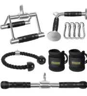 Tricep Press Down Cable Machine Attachment, LAT Pulldown Attachments, Home Gym