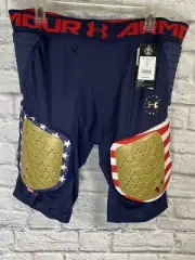 RARE Under Armour Gameday Pro 5-Pad Compression Padded Shorts Girdle Us Flag