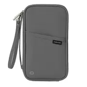 RFID Block Waterproof Travel Passport Credit ID Wallet Document Organizer Bag Purse Case Card Holder-Grey