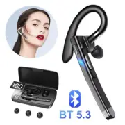Trucker Wireless Bluetooth 5.3 Earpiece Headset Mic Ear Hook Noise Cancelling US