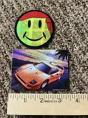 Rambo Smiley Face And Ferrari F-40 In Miami Stickers Vending Machine Lot Of 2