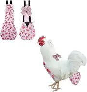 Chicken Diaper, Pet Diaper for Chook Duck Goose Adjustable Washable Reusable Diaper for Poultry(M, Pink)