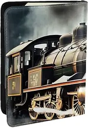 [JEJEA] Steam Locomotive Train Print Travel Organizer Credit Cards Case Passport BookPassport Holder Cover Wallet forTraveling,, Black, One Size